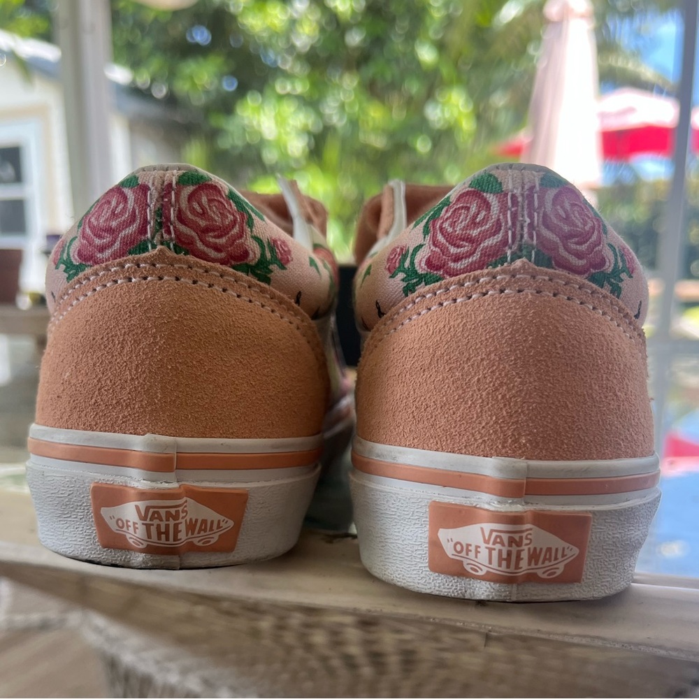 Vans old skool Peach Floral Frog Sneakers - Picture 3 of 11